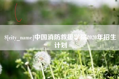 澳门中国消防救援学院2020年招生计划