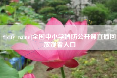 澳门全国中小学消防公开课直播回放观看入口