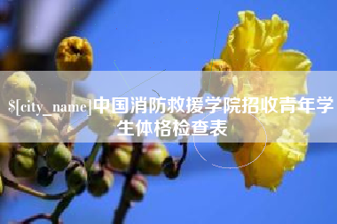 澳门中国消防救援学院招收青年学生体格检查表